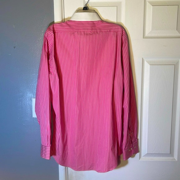 Vintage Pink Stripped Polo Ralph Lauren polo button-up shirt - Picture 2 of 3
